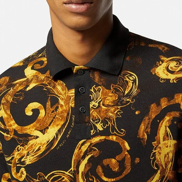 Áo Polo Nam Versace Jeans Couture Men's Polo E76GAG6S0EJS286 Màu Vàng Đen Size XS - Thời trang - Vua Hàng Hiệu