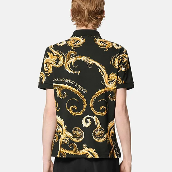 Áo Polo Nam Versace Jeans Couture Slim-Fit Chromo E77GAG6S0EJS390EG89 Màu Đen Họa Tiết Size S - Thời trang - Vua Hàng Hiệu