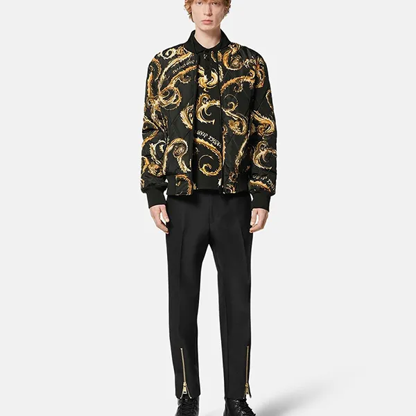 Áo Polo Nam Versace Jeans Couture Slim-Fit Chromo E77GAG6S0EJS390EG89 Màu Đen Họa Tiết Size S - Thời trang - Vua Hàng Hiệu