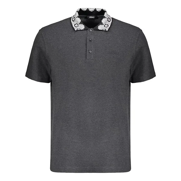 Áo Polo Nam Versace Logo Embroidered Cotton Polo Shirt Màu Xám Size XS - Thời trang - Vua Hàng Hiệu
