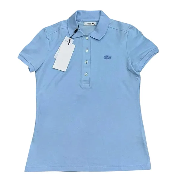 Áo Polo Nữ Lacoste Slim Fit Stretch Mini Piqué Polo Shirt PF5462 Màu Xanh Nhạt Size 38 - Thời trang - Vua Hàng Hiệu