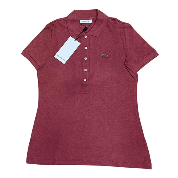 Áo Polo Nữ Lacoste Women's Slim Fit Stretch Mini Cotton Piqué Polo PF7845 Màu Đỏ Đất Size 34 - Thời trang - Vua Hàng Hiệu