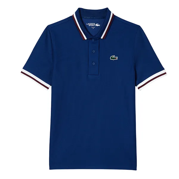 Áo Polo Nữ Lacoste Women's UV Protect Stripe Collar Tennis PF0965 54G F9F Màu Xanh Dương Size 36