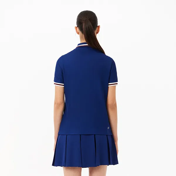 Áo Polo Nữ Lacoste Women's UV Protect Stripe Collar Tennis PF0965 F9F Màu Xanh Dương Size 34 - Thời trang - Vua Hàng Hiệu
