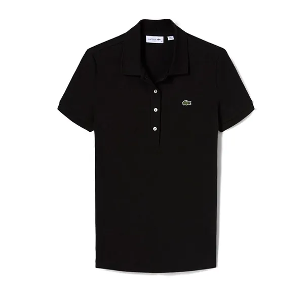 Áo Polo Nữ Lacoste Slim Fit Cotton Jersey Polo Shirt Màu Đen Size 34