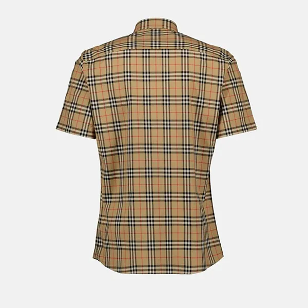 Áo Sơ Mi Cộc Tay Nam Burberry Check Pattern Short-Sleeved Shirt Màu Nâu Be Size XS - Thời trang - Vua Hàng Hiệu