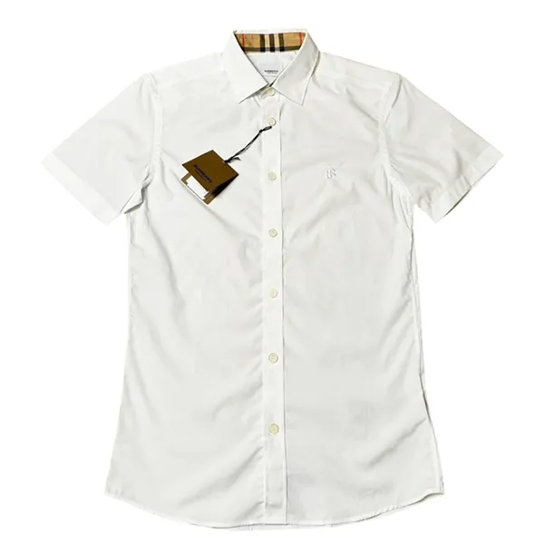 Áo Sơ Mi Cộc Tay Nam Burberry Short-Sleeved Shirt Màu Trắng Size XS - Thời trang - Vua Hàng Hiệu
