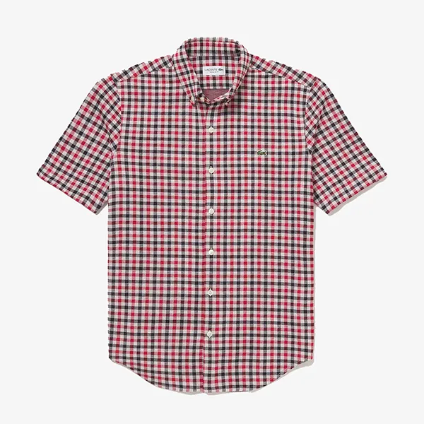 Áo Sơ Mi Cộc Tay Nam Lacoste Tattersall Knit Shirt Tricolor CH9874-HDE Màu Đỏ Kẻ Size 39 - Thời trang - Vua Hàng Hiệu