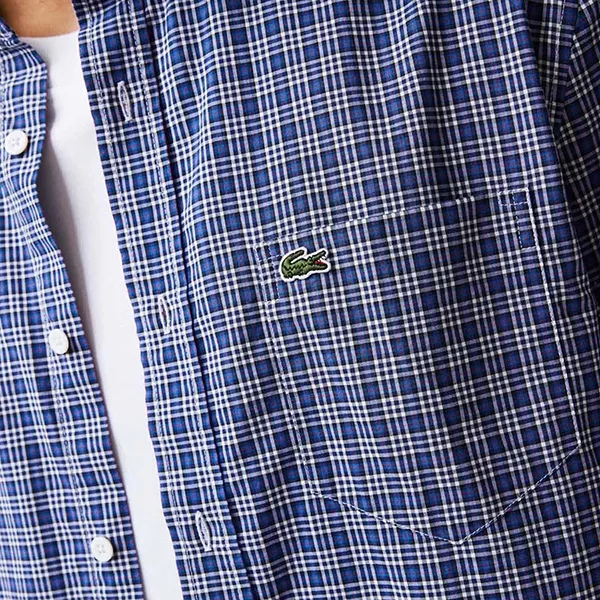 Áo Sơ Mi Dài Tay Nam Lacoste Regular Fit Check CH0193 A10 Màu Xanh Navy Size 38 - Thời trang - Vua Hàng Hiệu