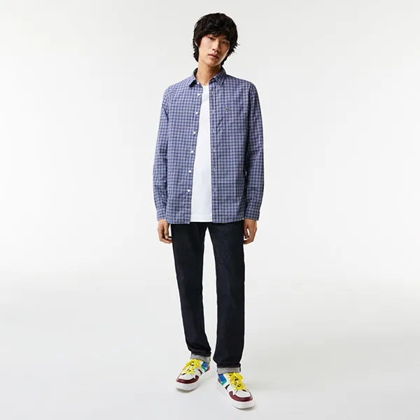 Áo Sơ Mi Dài Tay Nam Lacoste Regular Fit Check CH0193 A10 Màu Xanh Navy Size 38 - Thời trang - Vua Hàng Hiệu