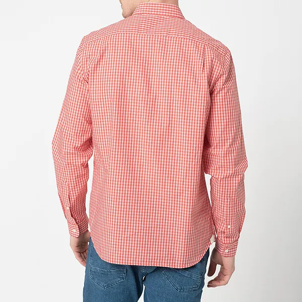 Áo Sơ Mi Dài Tay Nam Lacoste Regular Fit Check CH4499 Màu Đỏ Size 40