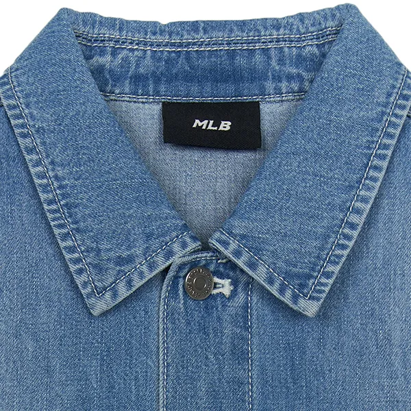 Áo Sơ Mi MLB Varsity Logo Denim Shirts New York Yankees 3ADRV0253-50BLL Màu Xanh Blue - Thời trang - Vua Hàng Hiệu