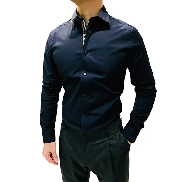 Áo Sơ Mi Nam Burberry Cotton Check Shirt 8091431 Màu Xanh Navy Size M - Thời trang - Vua Hàng Hiệu