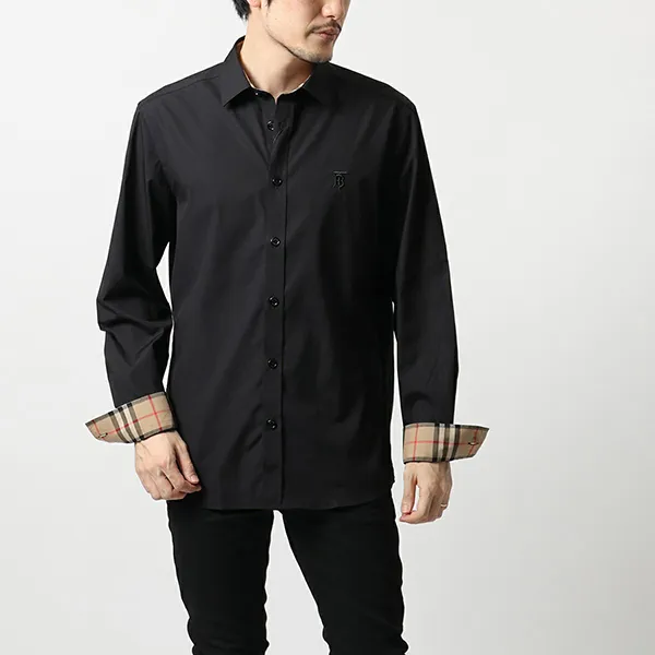 Áo Sơ Mi Nam Burberry Cotton Poplin Shirt 8032305 Màu Đen Size XS