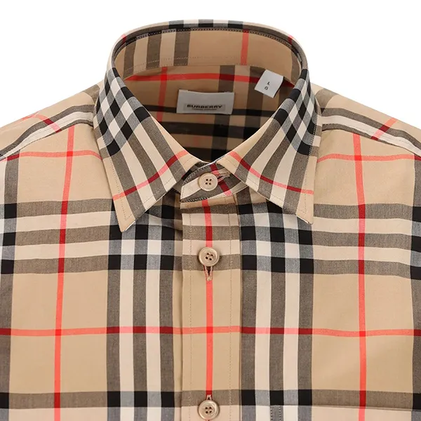 Áo Sơ Mi Nam Burberry Long Sleeved Checked Buttoned Shirt 8070577 Màu Be Size XS