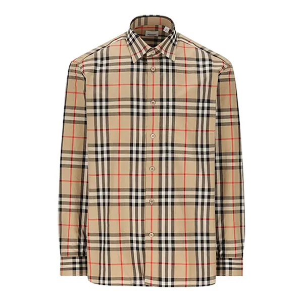 Áo Sơ Mi Nam Burberry Long Sleeved Checked Buttoned Shirt 8070577 Màu Be Size XS