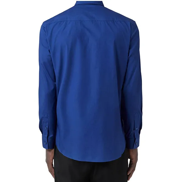 Áo Sơ Mi Nam Burberry Slim Fit Monogram Motif Stretch Cotton Poplin Shirt Màu Xanh Blue Size S