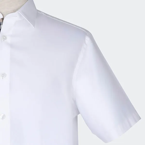 Áo Sơ Mi Nam Burberry Stretch Cotton Shirt In White 8091437 Màu Trắng Size S