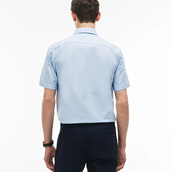 Áo Sơ Mi Nam Lacoste Men's Regular Fit Oxford Cotton CH9595 00 PNE Màu Xanh Nhạt Size 39