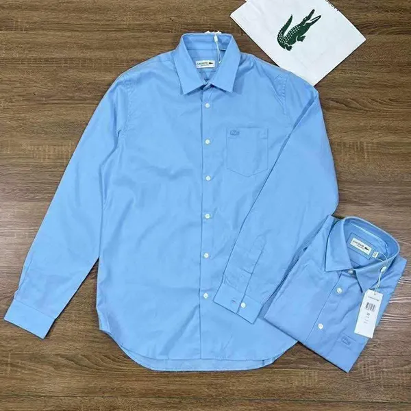 Áo Sơ Mi Nam Lacoste Regular Fit Solid Cotton Shirt CH6273-HBP Màu Xanh Dương Size 37 - Thời trang - Vua Hàng Hiệu
