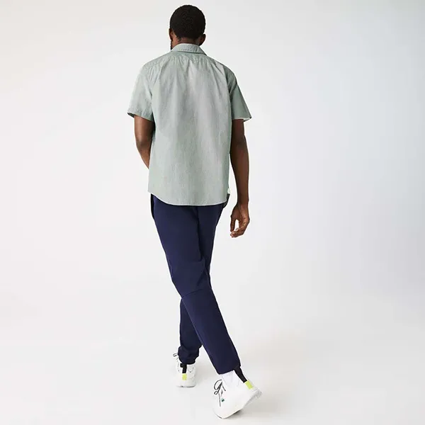 Áo Sơ Mi Nam Lacoste Regular Fit Short Sleeve CH2879 00 737 Light Green Màu Xanh Lá Size 40
