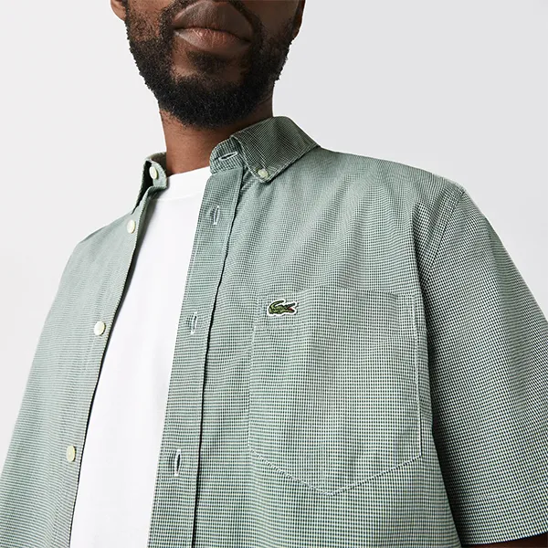 Áo Sơ Mi Nam Lacoste Regular Fit Short Sleeve CH2879 737 Màu Kẻ Xanh Lá Size 39 - Thời trang - Vua Hàng Hiệu