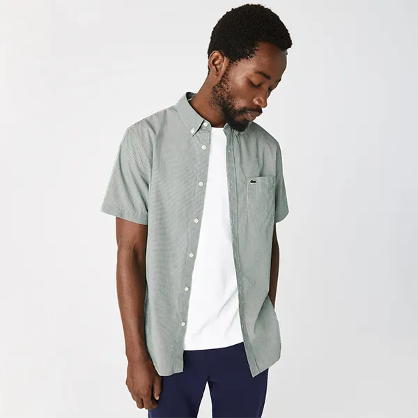 Áo Sơ Mi Nam Lacoste Regular Fit Short Sleeve CH2879 737 Màu Kẻ Xanh Lá Size 39 - Thời trang - Vua Hàng Hiệu