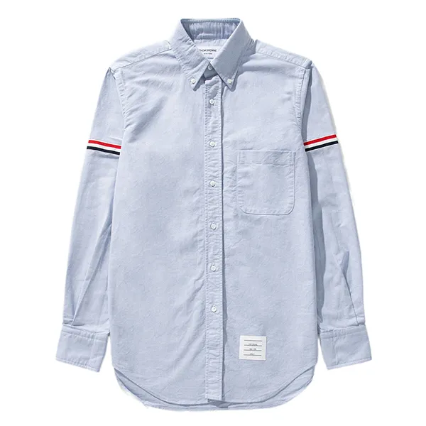 Áo Sơ Mi Nam Thom Browne Oxford Shirt with Grosgrain Armband MWL150E Màu Xanh Blue Size 0