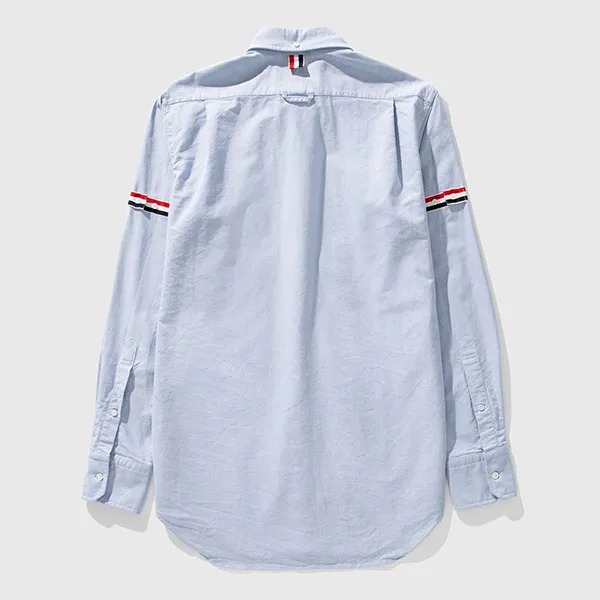 Áo Sơ Mi Nam Thom Browne Oxford Shirt with Grosgrain Armband MWL150E Màu Xanh Blue Size 0