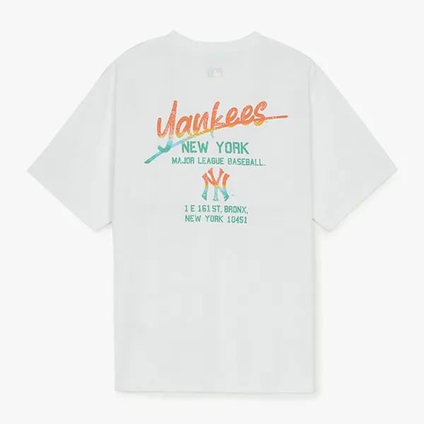 Áo Thun MLB Basic Color Letter Megaover Fit T-Shirt New York Yankees 3ATSB0653-50WHS Màu Trắng