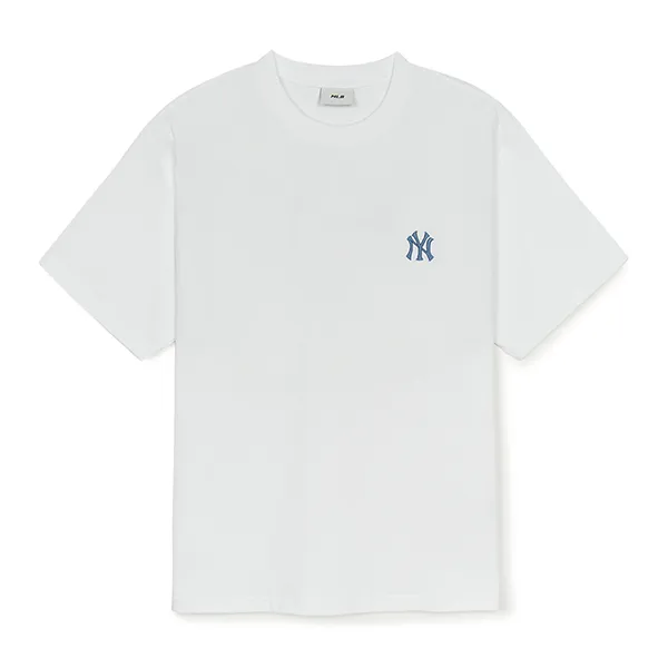 Áo Thun MLB Basic Street Cursive Over Fit T-Shirt New York Yankees 3ATSB5353-50WHS Màu Trắng