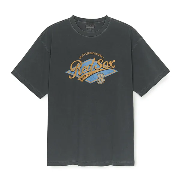 Áo Thun MLB Varsity Vintage Washing Graphic Mega Overfit T-Shirt Boston Red Sox 3ATSV0753-43CGD Màu Xám Size S