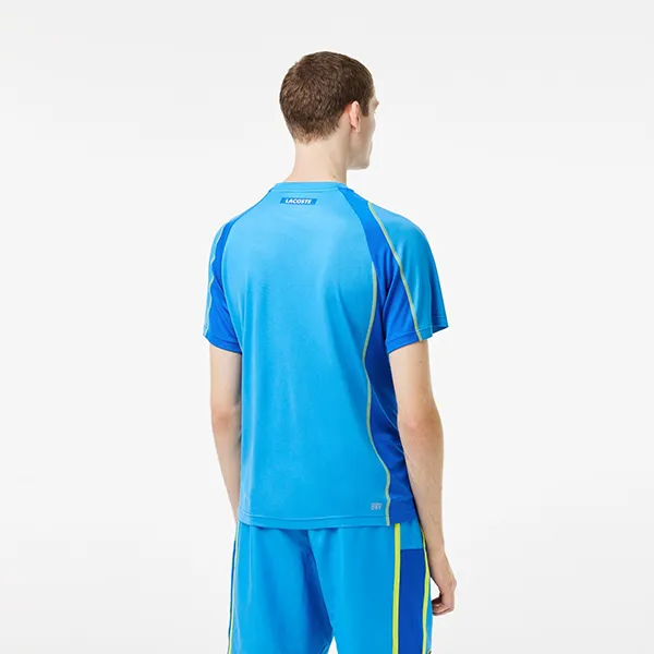 Áo Thun Nam Lacoste Men's Abrasion-Resistant Tennis T-Shirt TH5198 53G CDD Màu Xanh Da Trời Size 4