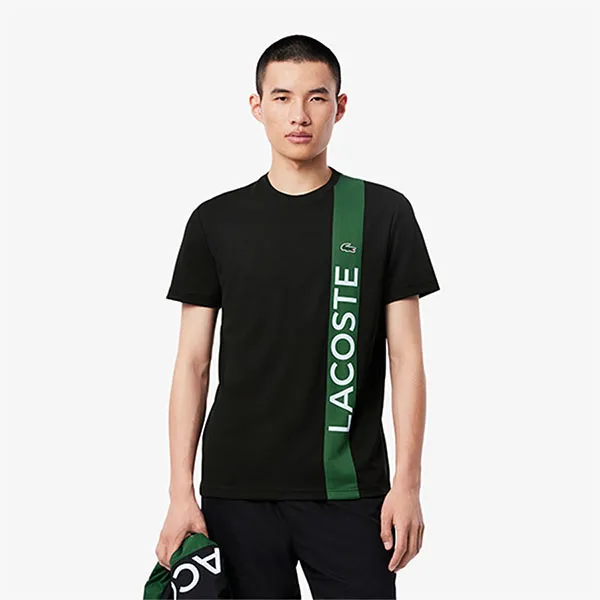 Áo Thun Nam Lacoste Men's Ultra Dry Print Branding Sport T-Shirt TH8938 51 GI8 Màu Xanh Đen Size 5