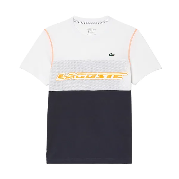 Áo Thun Nam Lacoste Tennis x Daniil Medvedev Jersey T-Shirt TH5197 53G WYI Màu Trắng - Xanh Size 3