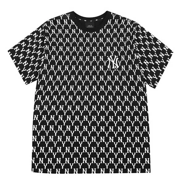 Áo Thun MLB Monogram All Over Over Fit Short Sleeve Black 31TSM1131-50L Màu Đen Trắng Size M - Thời trang - Vua Hàng Hiệu