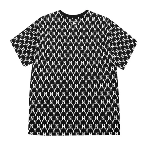 Áo Thun MLB Monogram All Over Over Fit Short Sleeve Black 31TSM1131-50L Màu Đen Trắng Size M - Thời trang - Vua Hàng Hiệu