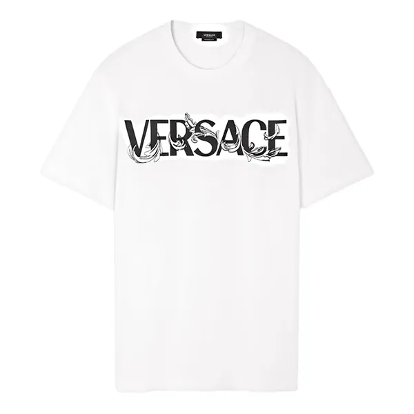 Áo Thun Nam Versace White Barocco Logo Printed Tshirt 1006974 1A04949 Màu Trắng Size M - Thời trang - Vua Hàng Hiệu