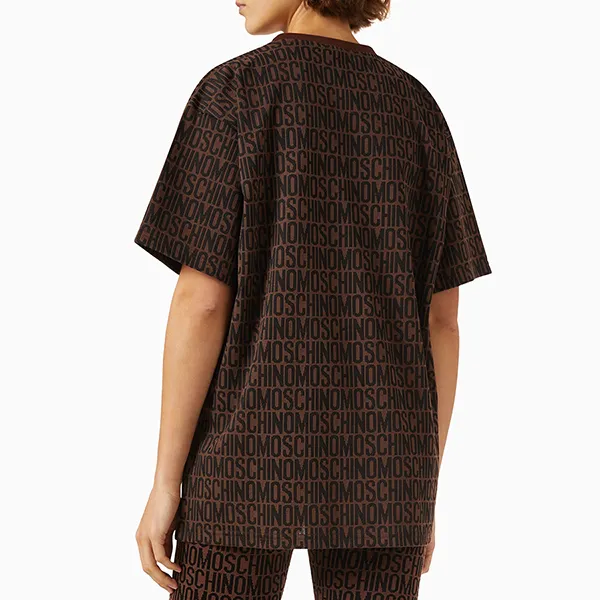Áo Thun Nữ Moschino Logo-print T-shirt In Cotton-jersey Màu Nâu Size XS