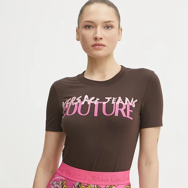 Áo Thun Nữ Versace Jeans Couture T-Shirt 78HAHE06 CJ02E 721 Màu Nâu Size XS - Thời trang - Vua Hàng Hiệu