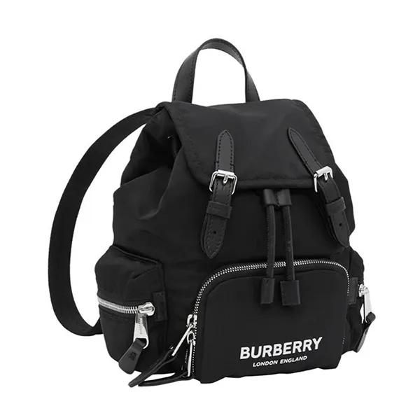 Balo Burberry Burberry Backpack Black M Rucksack Logo Road Leather Top Handle Màu Đen - Túi xách - Vua Hàng Hiệu
