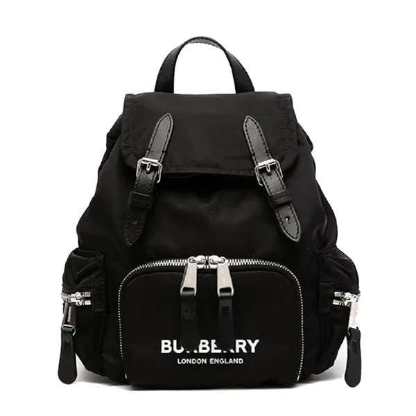 Balo Burberry Burberry Backpack Black M Rucksack Logo Road Leather Top Handle Màu Đen - Túi xách - Vua Hàng Hiệu