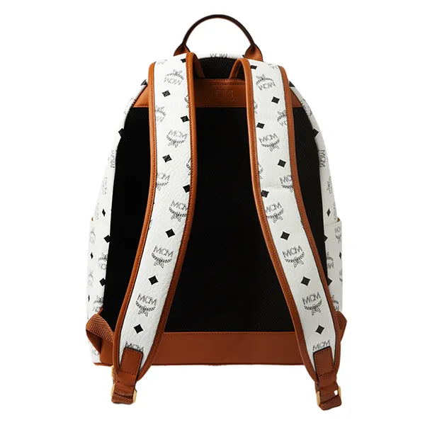 Balo MCM Backpack 11 Medium Màu Trắng Nâu - Túi xách - Vua Hàng Hiệu
