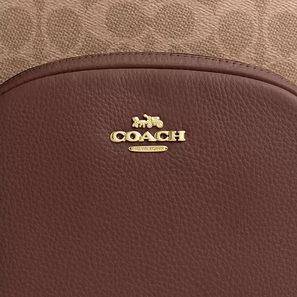 Balo Nữ Coach Court Backpack In Signature Canvas CZ176 Màu Nâu