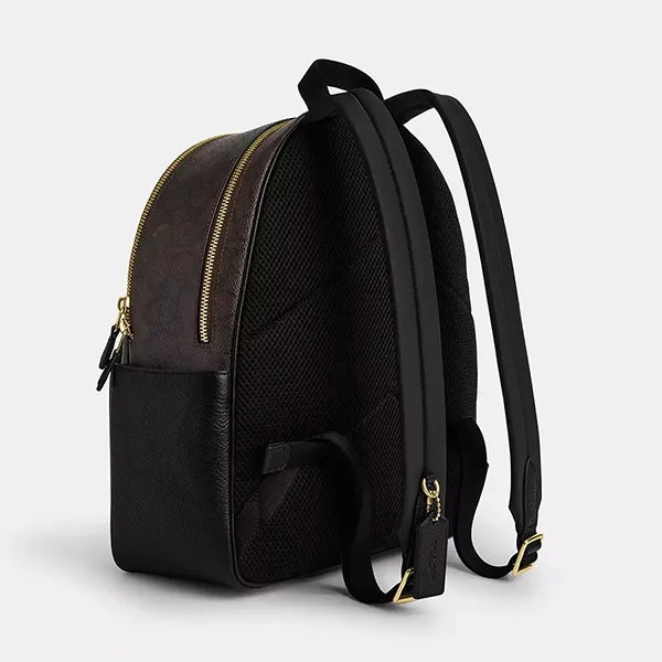 Balo Nữ Coach Court Backpack In Signature Canvas CZ176 Màu Nâu Đậm