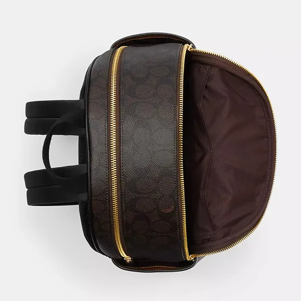 Balo Nữ Coach Court Backpack In Signature Canvas CZ176 Màu Nâu Đậm