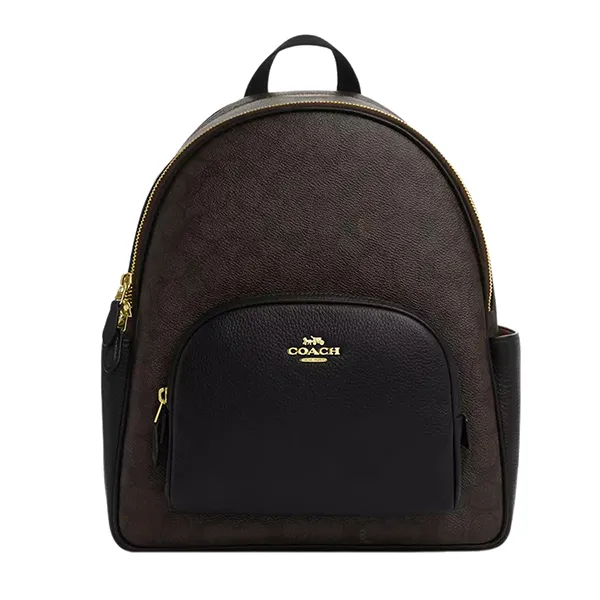 Balo Nữ Coach Court Backpack In Signature Canvas CZ176 Màu Nâu Đậm