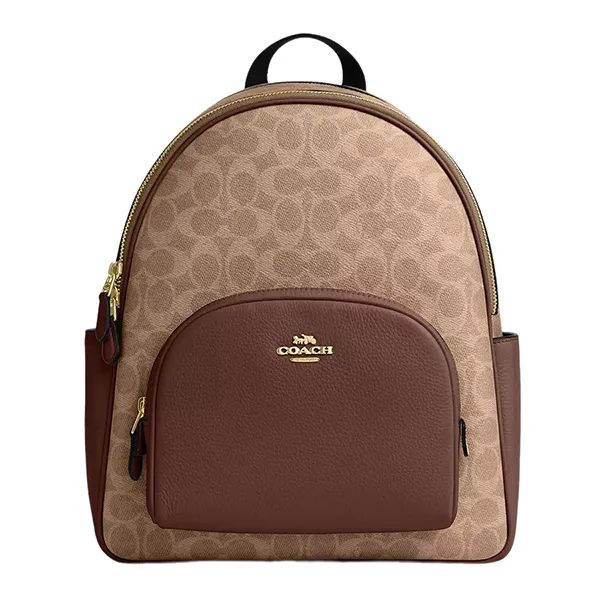 Balo Nữ Coach Court Backpack In Signature Canvas CZ176 Màu Nâu