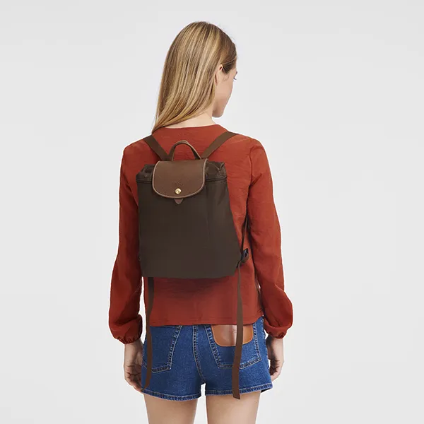 Balo Nữ Longchamp Le Pliage Original M Backpack L1699089P81 Ebony Màu Nâu Đậm - Túi xách - Vua Hàng Hiệu