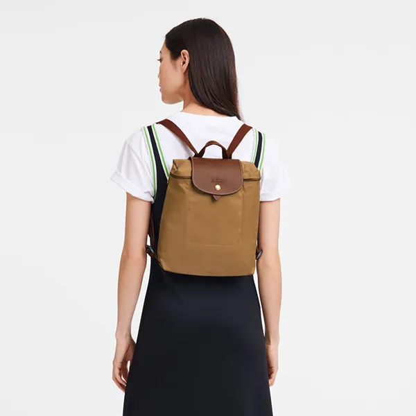 Balo Nữ Longchamp Le Pliage Original M Backpack L1699089P86 Fawn Màu Nâu - Túi xách - Vua Hàng Hiệu